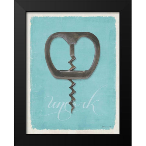 Uncork Black Modern Wood Framed Art Print by Marrott, Stephanie