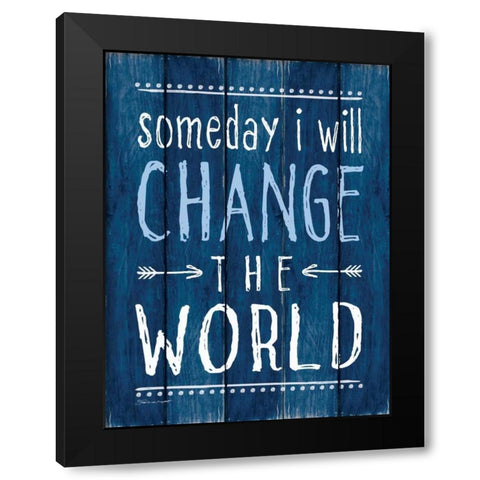 The World Black Modern Wood Framed Art Print by Marrott, Stephanie