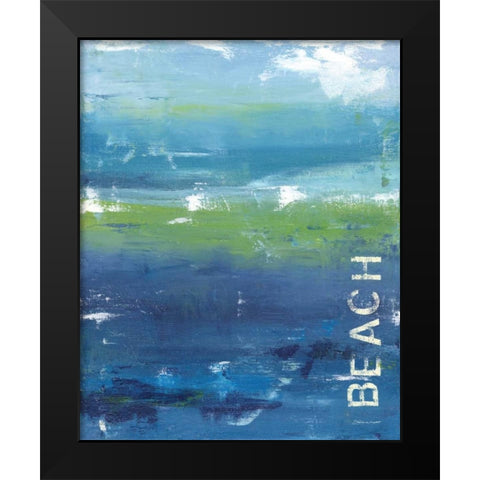 Beach Black Modern Wood Framed Art Print by Marrott, Stephanie