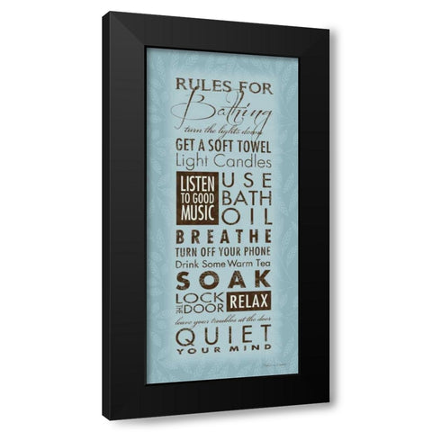 Rules For Bathing I Black Modern Wood Framed Art Print by Marrott, Stephanie