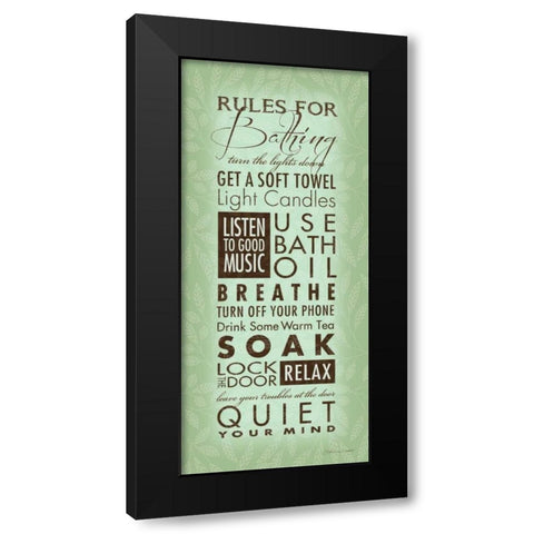 Rules For Bathing II Black Modern Wood Framed Art Print with Double Matting by Marrott, Stephanie