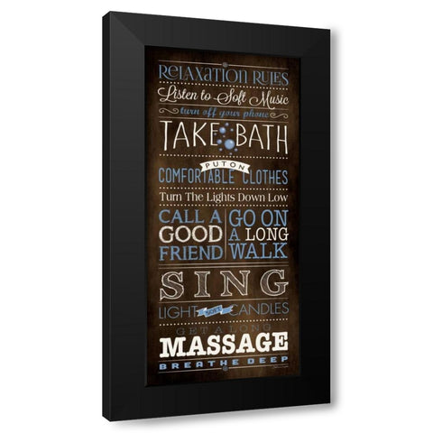 Relax Rules II Black Modern Wood Framed Art Print by Marrott, Stephanie