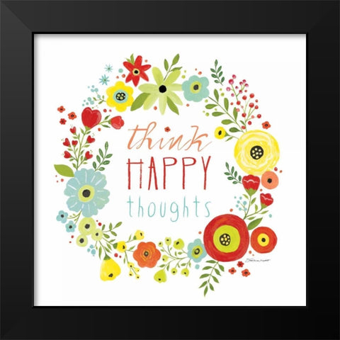 Happy Thoughts Black Modern Wood Framed Art Print by Marrott, Stephanie