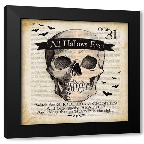 Skull Black Modern Wood Framed Art Print with Double Matting by Marrott, Stephanie
