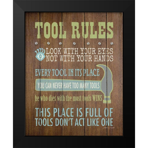 Tool Rules IV Black Modern Wood Framed Art Print by Marrott, Stephanie
