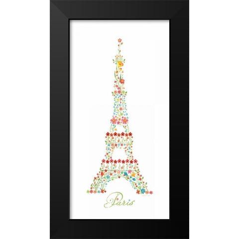 Eiffel Tower in Flowers I Black Modern Wood Framed Art Print by Marrott, Stephanie