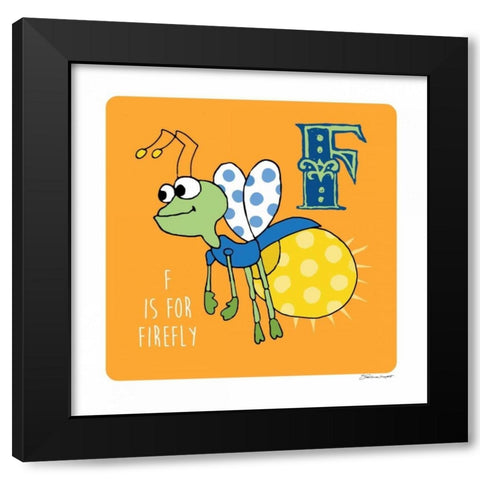 F is For Firefly Black Modern Wood Framed Art Print with Double Matting by Marrott, Stephanie