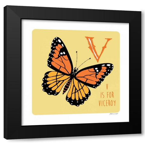 V is For Viceroy Black Modern Wood Framed Art Print with Double Matting by Marrott, Stephanie