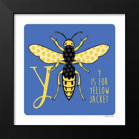 Y is For Yellow Jacket Black Modern Wood Framed Art Print by Marrott, Stephanie