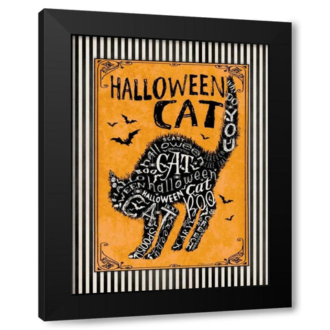 Halloween Cat I Black Modern Wood Framed Art Print by Marrott, Stephanie