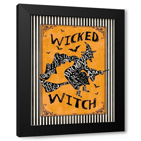 Wicked Witch II Black Modern Wood Framed Art Print by Marrott, Stephanie