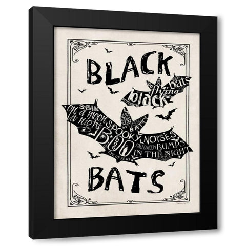 Black Bats II Black Modern Wood Framed Art Print by Marrott, Stephanie