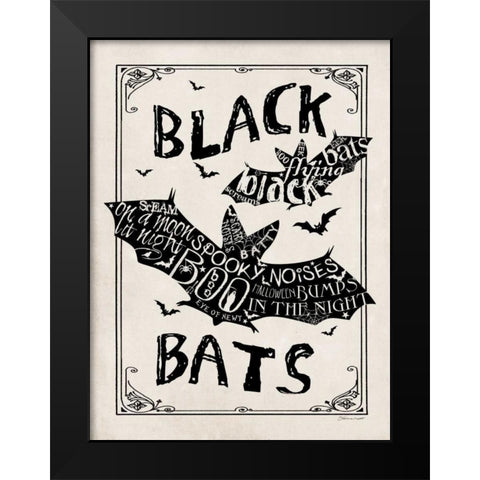 Black Bats II Black Modern Wood Framed Art Print by Marrott, Stephanie