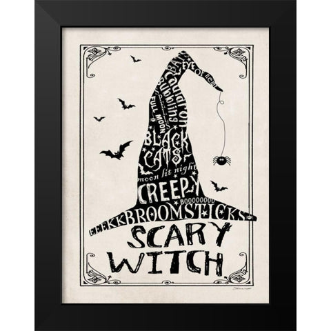 Witch I Black Modern Wood Framed Art Print by Marrott, Stephanie