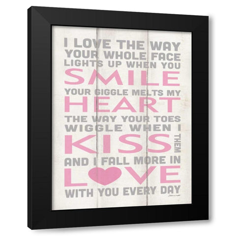 Love You More Black Modern Wood Framed Art Print with Double Matting by Marrott, Stephanie