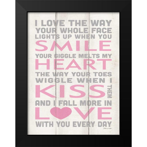 Love You More Black Modern Wood Framed Art Print by Marrott, Stephanie