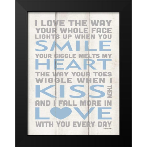 Love You More Black Modern Wood Framed Art Print by Marrott, Stephanie