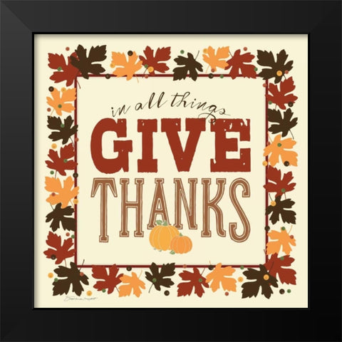 Give Thanks Black Modern Wood Framed Art Print by Marrott, Stephanie