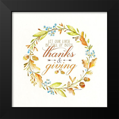 Thanks and Giving Black Modern Wood Framed Art Print by Marrott, Stephanie