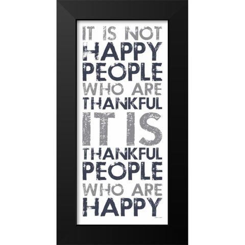 Happy People Black Modern Wood Framed Art Print by Marrott, Stephanie