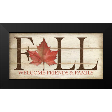 Fall Welcome Black Modern Wood Framed Art Print by Marrott, Stephanie