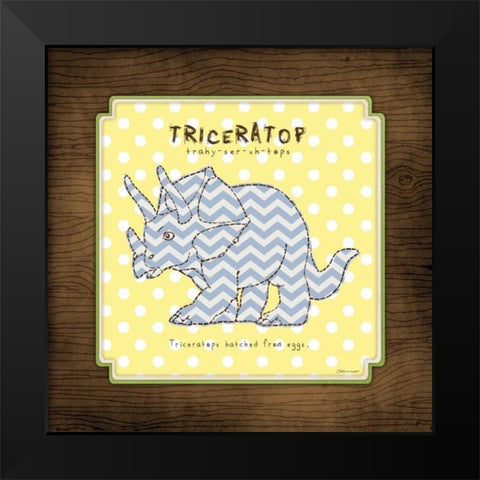 Triceratop Black Modern Wood Framed Art Print by Marrott, Stephanie