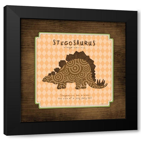 Stegosaurus Black Modern Wood Framed Art Print by Marrott, Stephanie