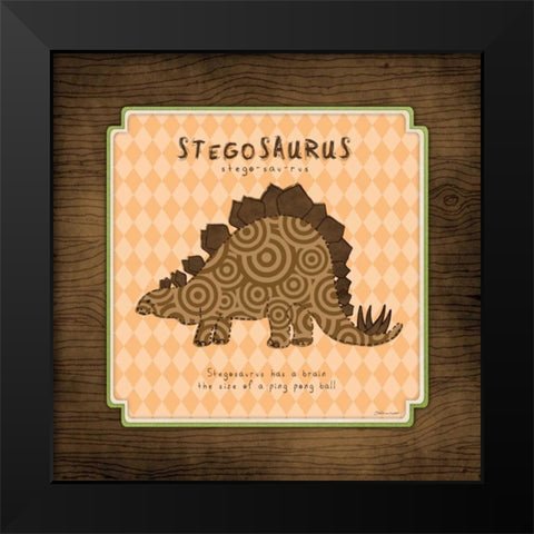 Stegosaurus Black Modern Wood Framed Art Print by Marrott, Stephanie