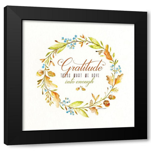 Gratitude Black Modern Wood Framed Art Print with Double Matting by Marrott, Stephanie