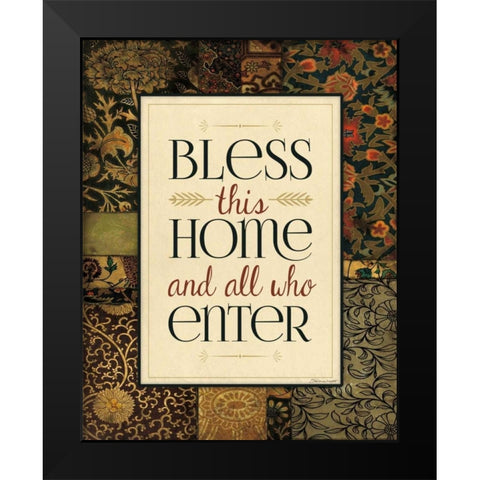 Bless This Home Black Modern Wood Framed Art Print by Marrott, Stephanie