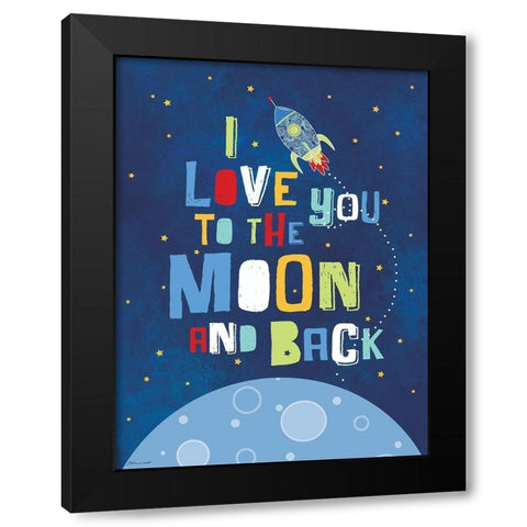 To The Moon Black Modern Wood Framed Art Print with Double Matting by Marrott, Stephanie