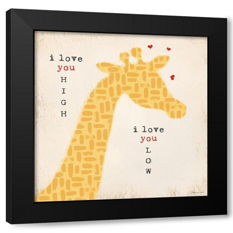 Love You High Black Modern Wood Framed Art Print by Marrott, Stephanie