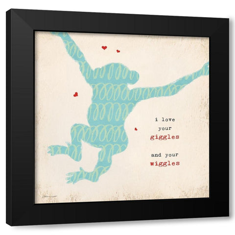 Love Your Wiggles Black Modern Wood Framed Art Print by Marrott, Stephanie