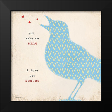 Make Me Sing Black Modern Wood Framed Art Print by Marrott, Stephanie