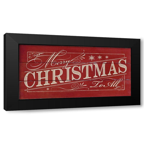 Merry Christmas Black Modern Wood Framed Art Print with Double Matting by Marrott, Stephanie