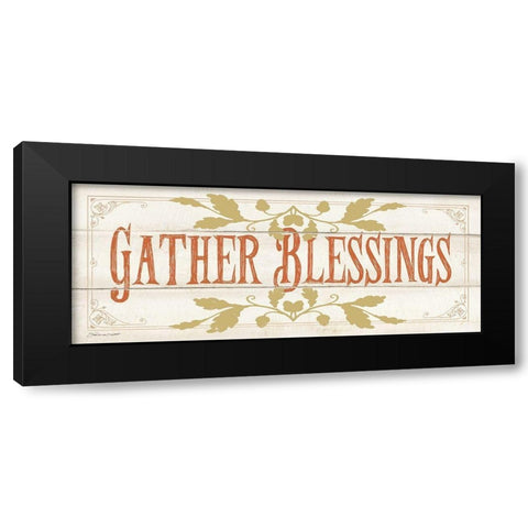 Gather Blessings Black Modern Wood Framed Art Print with Double Matting by Marrott, Stephanie