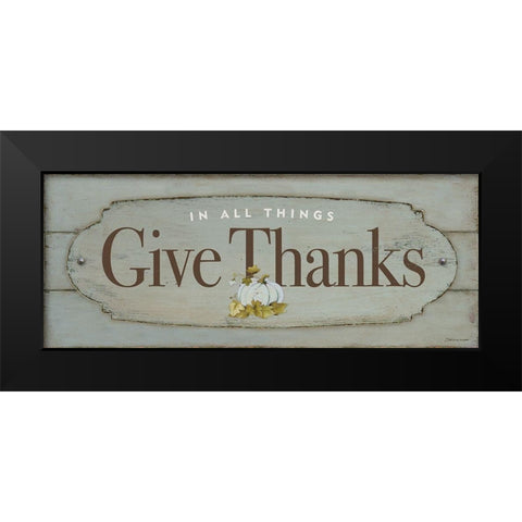 Give Thanks Black Modern Wood Framed Art Print by Marrott, Stephanie