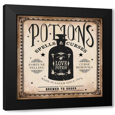 Potions Black Modern Wood Framed Art Print with Double Matting by Marrott, Stephanie