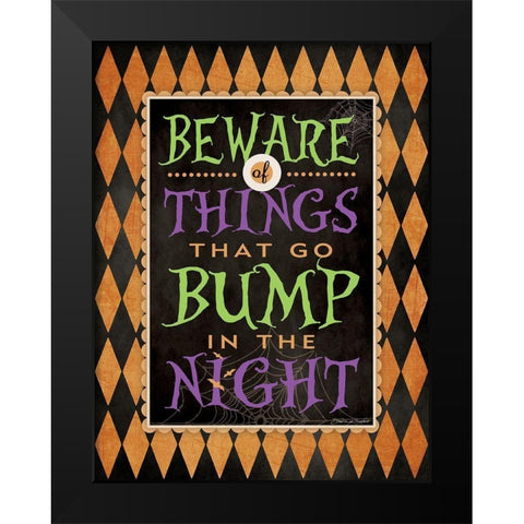 Beware Black Modern Wood Framed Art Print by Marrott, Stephanie