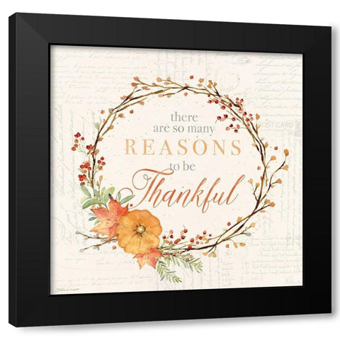 Thankful Black Modern Wood Framed Art Print with Double Matting by Marrott, Stephanie