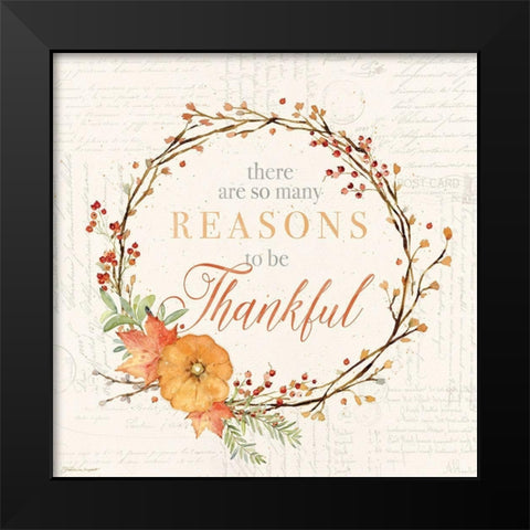 Thankful Black Modern Wood Framed Art Print by Marrott, Stephanie