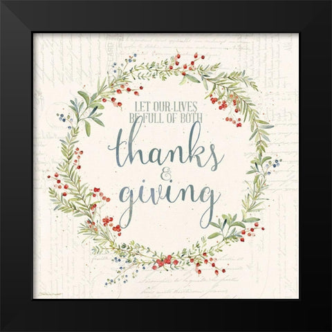 Thanks and Giving Black Modern Wood Framed Art Print by Marrott, Stephanie