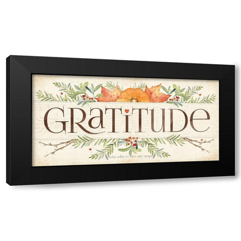 Gratitude Black Modern Wood Framed Art Print by Marrott, Stephanie