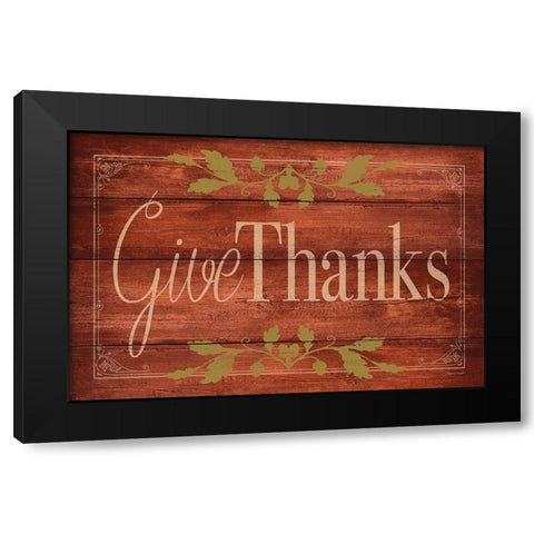 Give Thanks Black Modern Wood Framed Art Print by Marrott, Stephanie