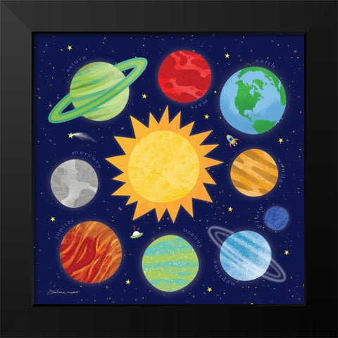 Our Solar System Black Modern Wood Framed Art Print by Marrott, Stephanie