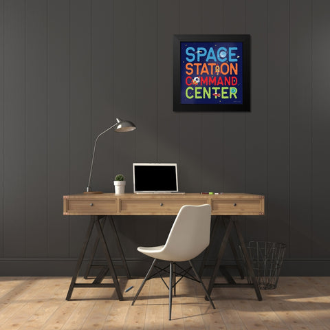 Space Command Black Modern Wood Framed Art Print by Marrott, Stephanie