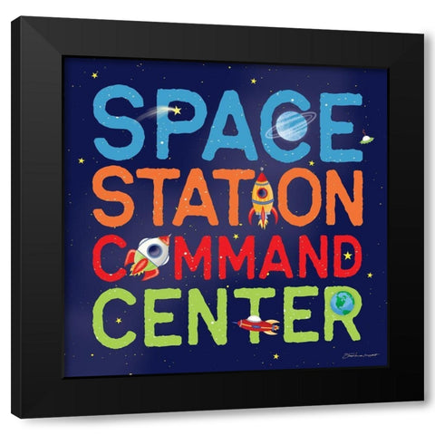 Space Command Black Modern Wood Framed Art Print by Marrott, Stephanie