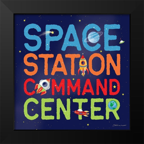 Space Command Black Modern Wood Framed Art Print by Marrott, Stephanie