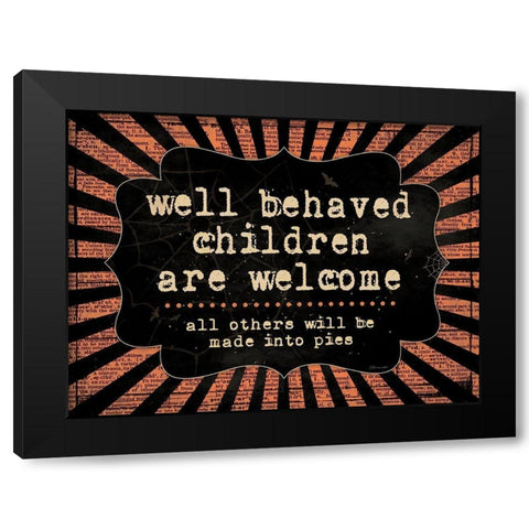 Well Behaved Black Modern Wood Framed Art Print by Marrott, Stephanie