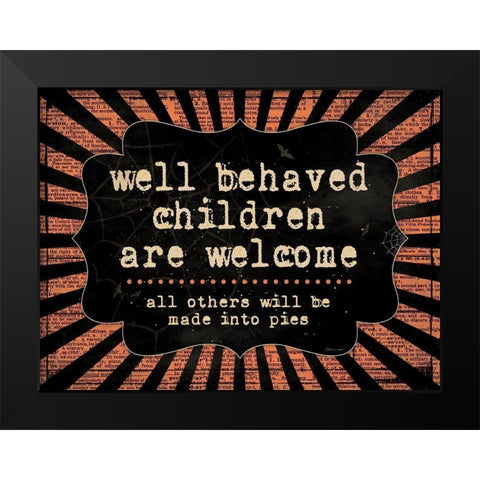 Well Behaved Black Modern Wood Framed Art Print by Marrott, Stephanie